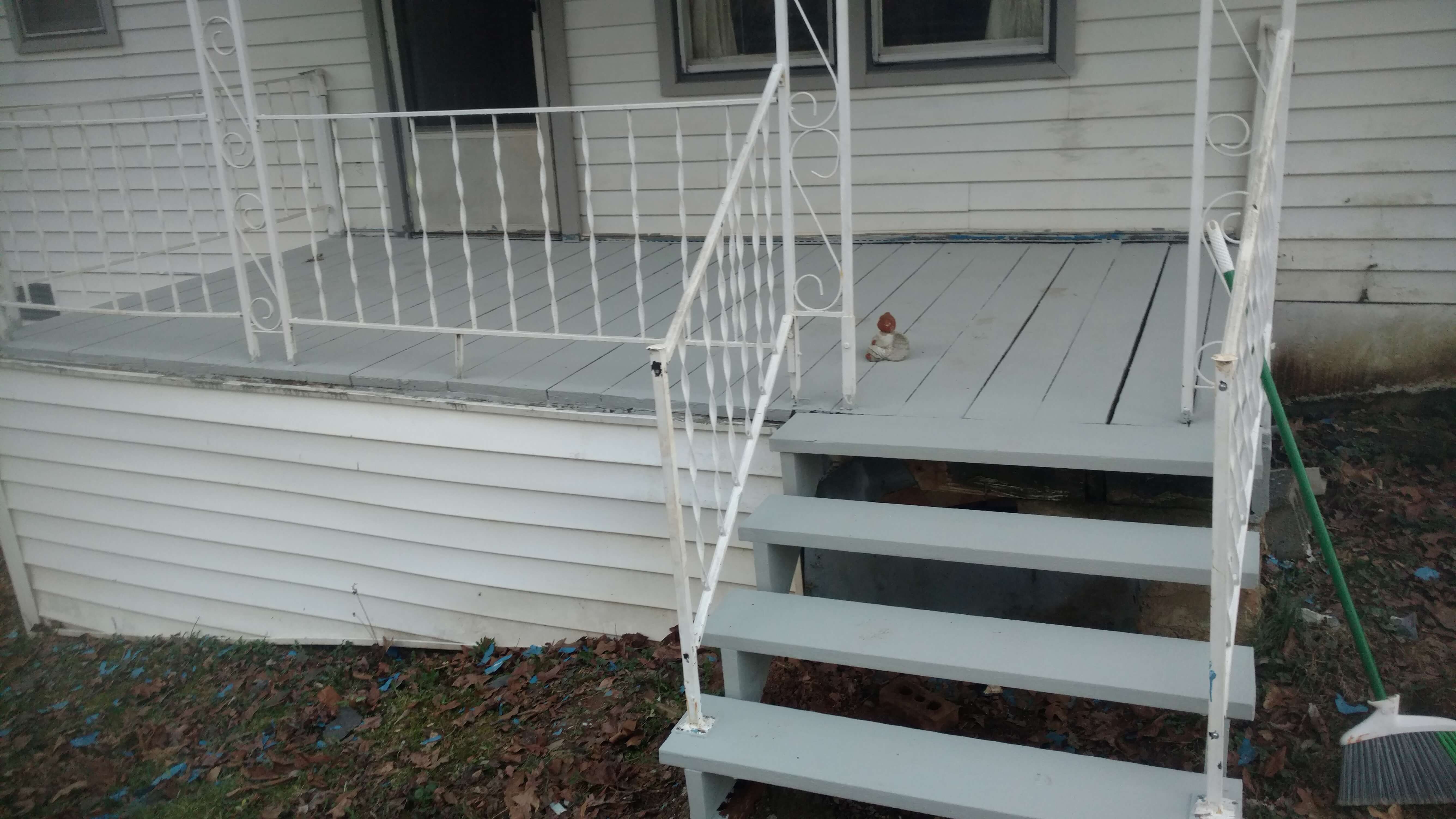 Restored porch and stairs.